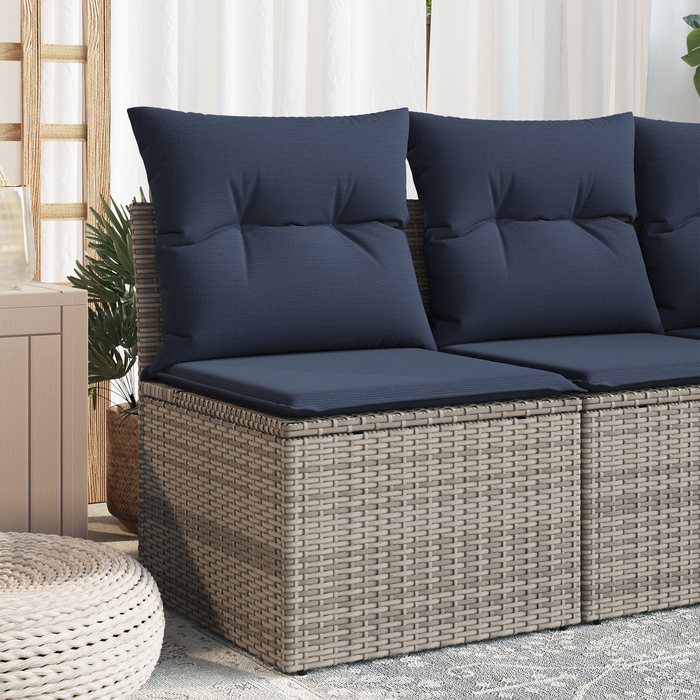| Canapea de grădină | cu pernă Gri 55 x 62 x 69 cm Rattan poli WALTI