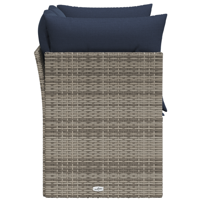 | Canapea de grădină | cu pernă Gri 124 x 62 x 69 cm Rattan poli WALTI