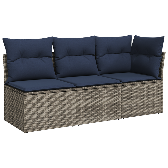 | Canapea de grădină | cu pernă Gri 172 x 62 x 69 cm Rattan poli WALTI