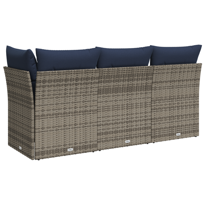 | Canapea de grădină | cu pernă Gri 172 x 62 x 69 cm Rattan poli WALTI