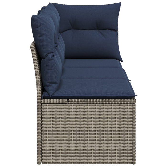 | Canapea de grădină | cu pernă Gri 172 x 62 x 69 cm Rattan poli WALTI