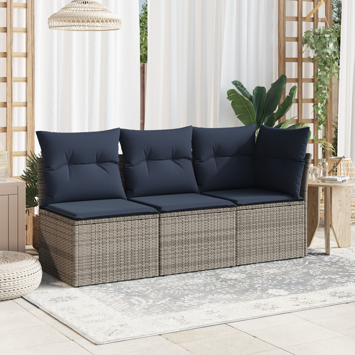 | Canapea de grădină | cu pernă Gri 172 x 62 x 69 cm Rattan poli WALTI