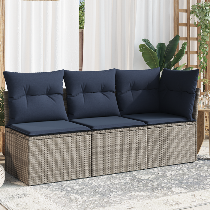 | Canapea de grădină | cu pernă Gri 172 x 62 x 69 cm Rattan poli WALTI