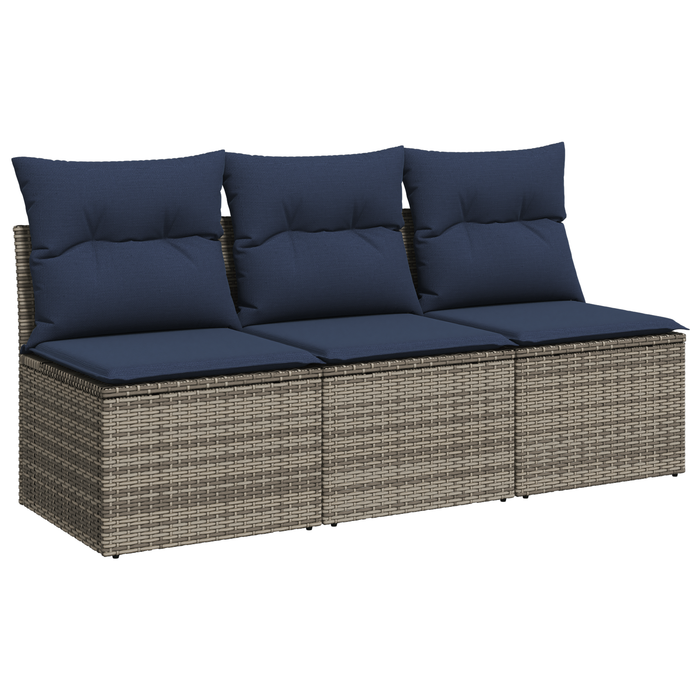 | Canapea de grădină | cu pernă Gri 165 x 62 x 69 cm Rattan poli WALTI