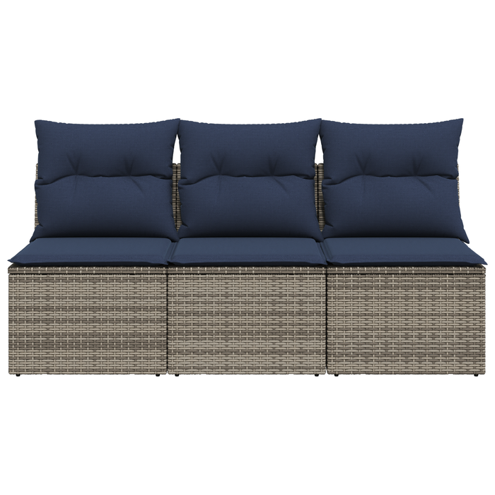| Canapea de grădină | cu pernă Gri 165 x 62 x 69 cm Rattan poli WALTI