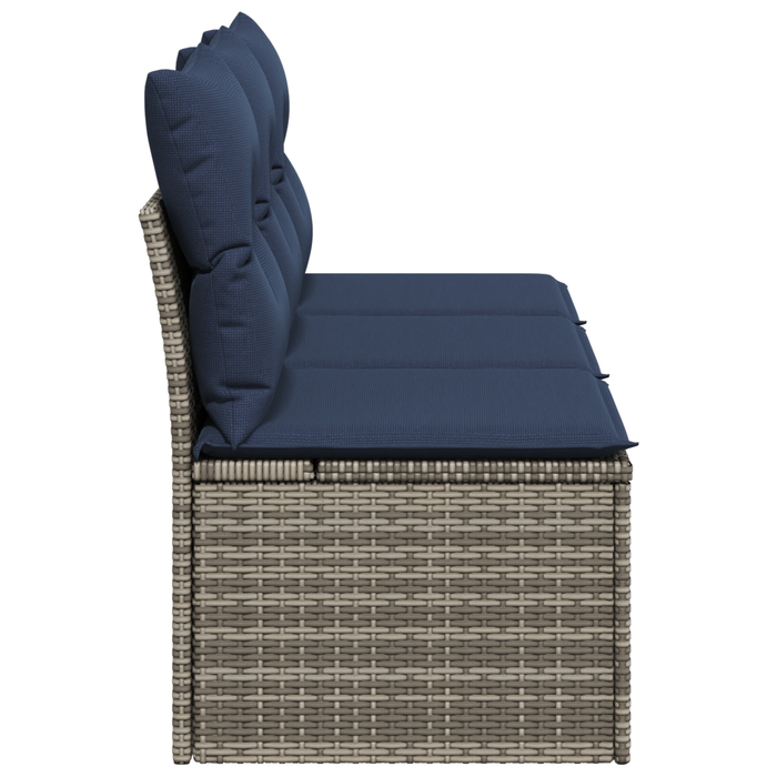 | Canapea de grădină | cu pernă Gri 165 x 62 x 69 cm Rattan poli WALTI