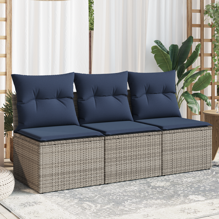 | Canapea de grădină | cu pernă Gri 165 x 62 x 69 cm Rattan poli WALTI