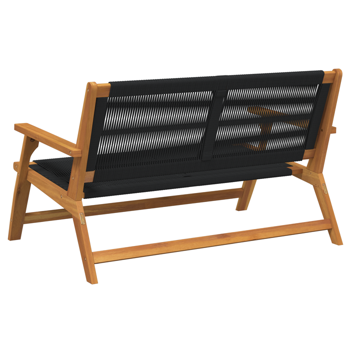 Bancă de grădină neagră 76x122x73 cm din lemn masiv de acacia - WALTI WALTI