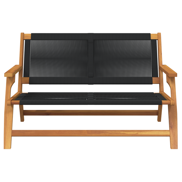 Bancă de grădină neagră 76x122x73 cm din lemn masiv de acacia - WALTI WALTI