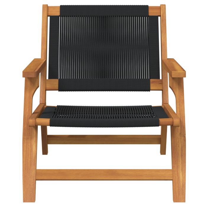 Scaune de grădină 2 buc Negru 67x77x73 cm Lemn masiv de acacia - WALTI WALTI