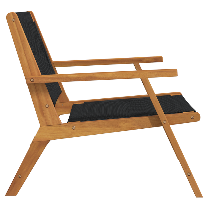 Scaune de grădină 2 buc Negru 67x77x73 cm Lemn masiv de acacia - WALTI WALTI