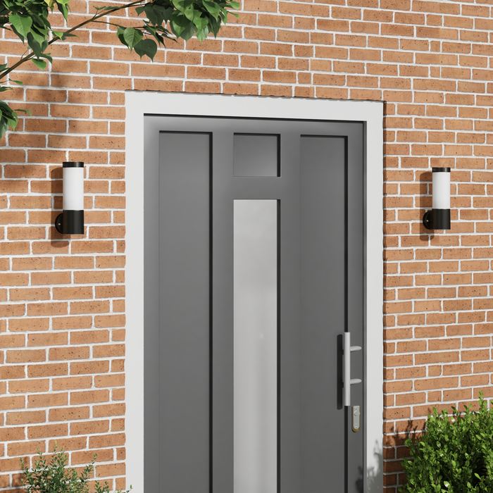 Lămpi de perete de exterior, 2 buc., negru, oțel inox. IP44 - WALTI WALTI
