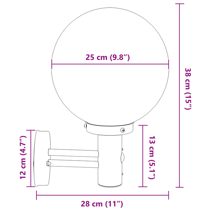 Aplice de Perete Exterioare cu Senzor 2 piese Negru Oțel Inoxidabil IP44 - WALTI WALTI