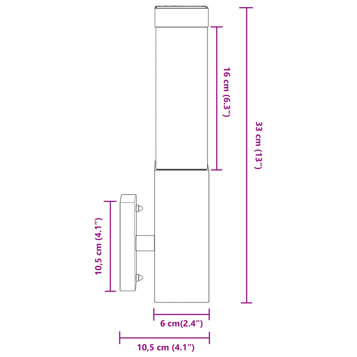Lampa de perete exterioară Argint Oțel Inoxidabil IP44 - WALTI WALTI