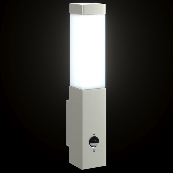 Lumină de perete exterior cu senzor argintie din oțel inoxidabil IP44 - WALTI WALTI