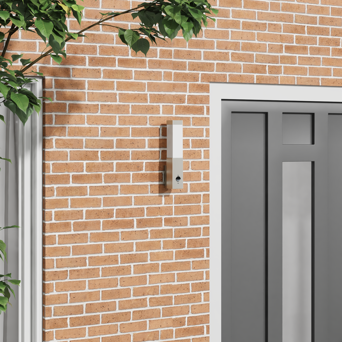 Lumină de perete exterior cu senzor argintie din oțel inoxidabil IP44 - WALTI WALTI