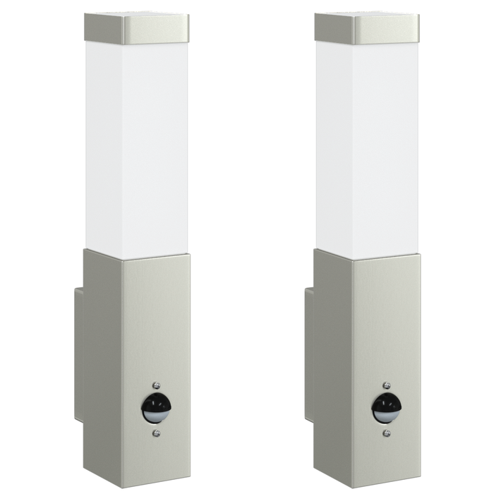 Aplice de Perete Exterioare cu Senzor 2 placi Oțel Inoxidabil IP44 - WALTI WALTI