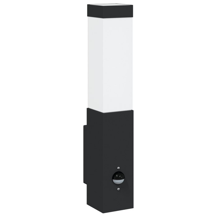 Lumini de Perete Exterioare cu Senzor 2 Piese Oțel Inoxidabil Negru IP44 - WALTI WALTI