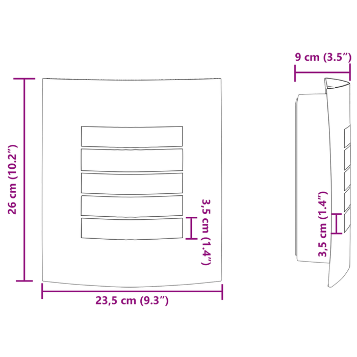 Aplice de Perete 2 buc Silver Oțel Inoxidabil IP44 - WALTI WALTI