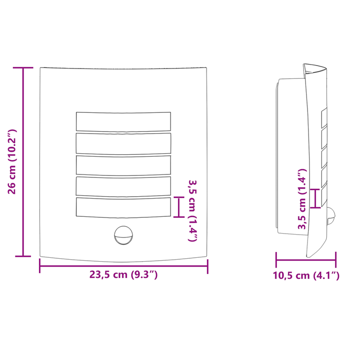 Apă de perete exterioară cu senzor 2 buc Silver Oțel inoxidabil IP44 - WALTI WALTI