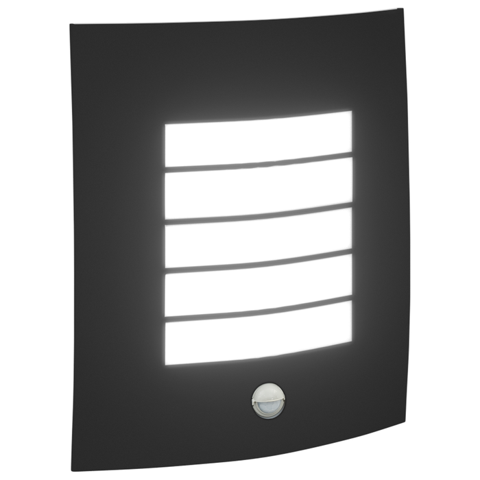 Luminile de perete exterioare cu senzor 2 buc negru oțel inoxidabil IP44 - WALTI WALTI