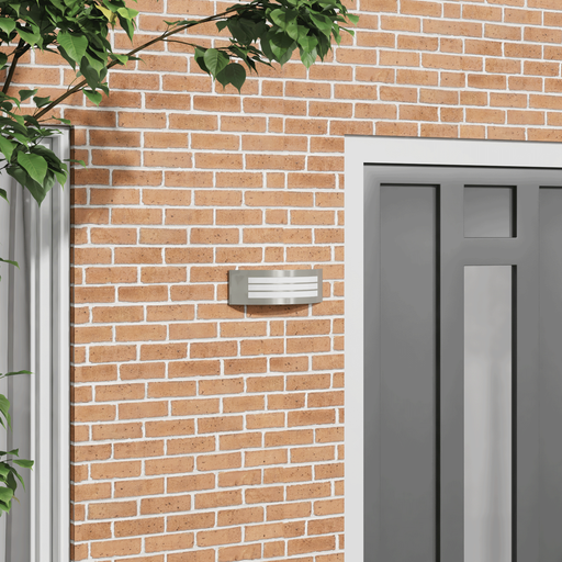 Aplica de perete argintiu din oțel inoxidabil IP44 - WALTI WALTI