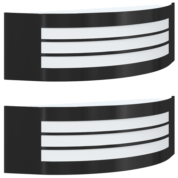 Aplica de Perete 2 buc. Neagră Stainless Steel IP44 - WALTI WALTI