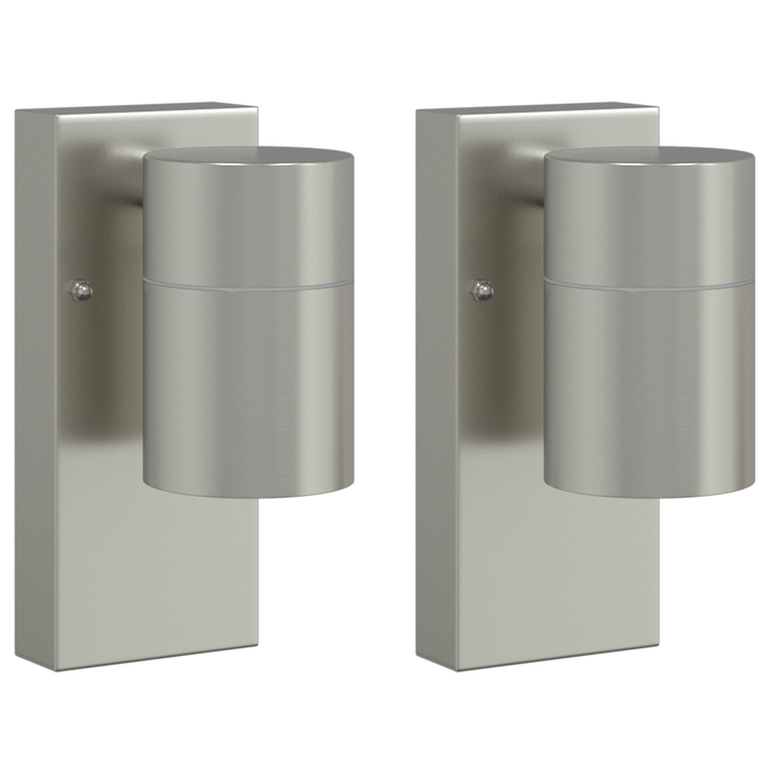 Lumini de perete externe 2 buc Silver Oțel inoxidabil IP44 - WALTI WALTI