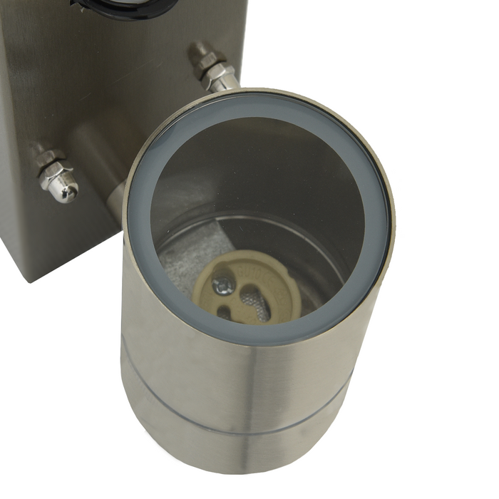 Luminile de Perete Exterioare cu Senzor 2 buc Argintie Oțel Inoxidabil IP44 - WALTI WALTI