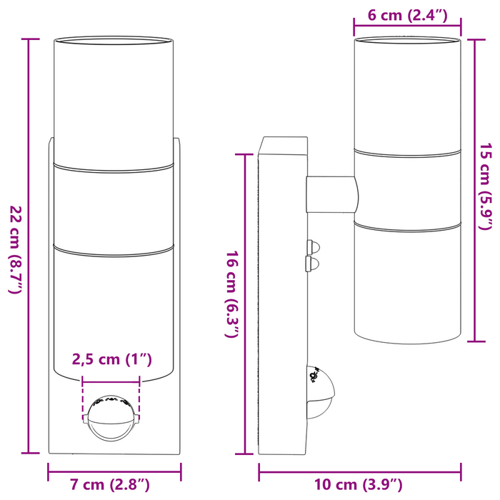Lampile vidaXL oțel inoxidabil oțel inoxidabil - WALTI WALTI