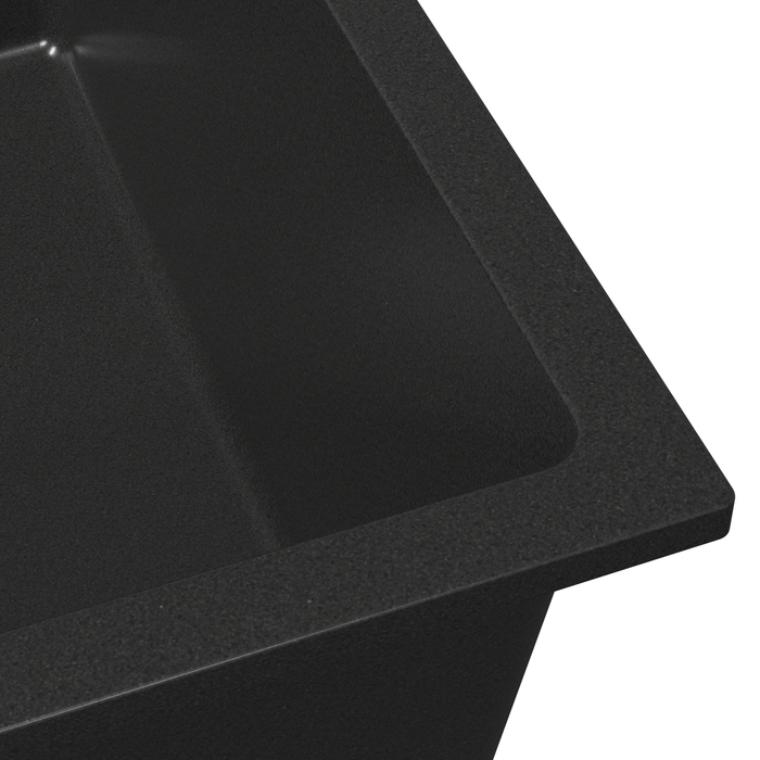 Chiuveta de bucătărie cu orificiu pentru supraplin în granit negru - WALTI WALTI