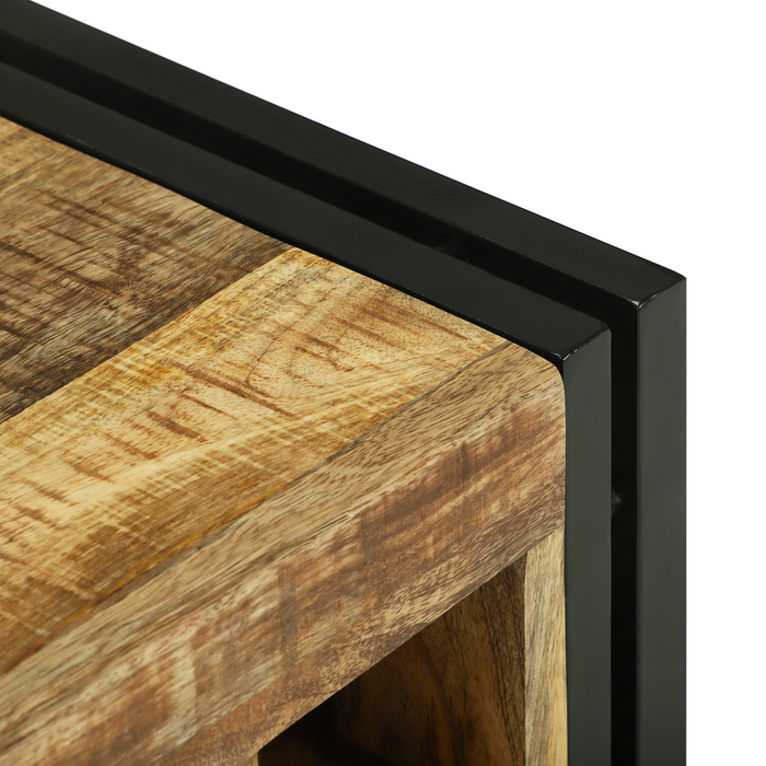 Stativ pentru vin 46x35x27.5 cm Lemn Solid de Mango Brut - WALTI WALTI