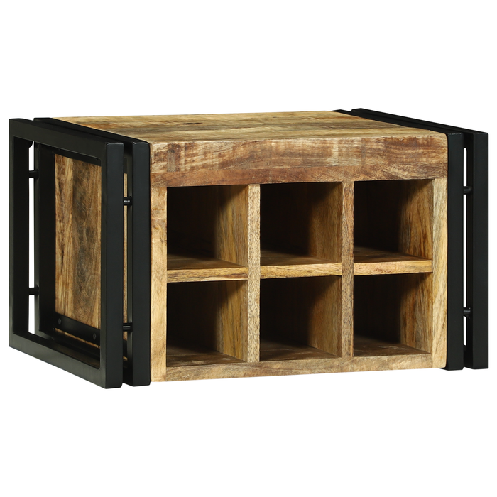 Stativ pentru vin 46x35x27.5 cm Lemn Solid de Mango Brut - WALTI WALTI