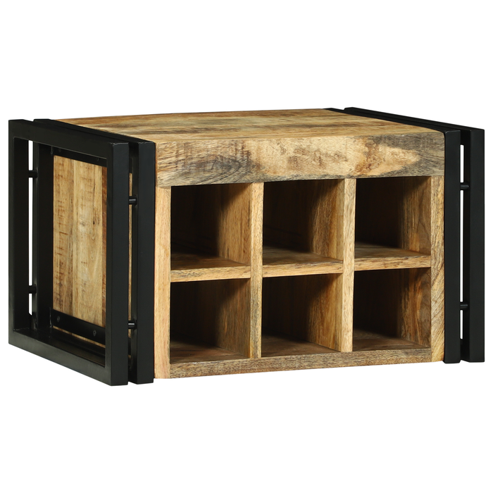 Stativ pentru vin 46x35x27.5 cm Lemn Solid de Mango Brut - WALTI WALTI