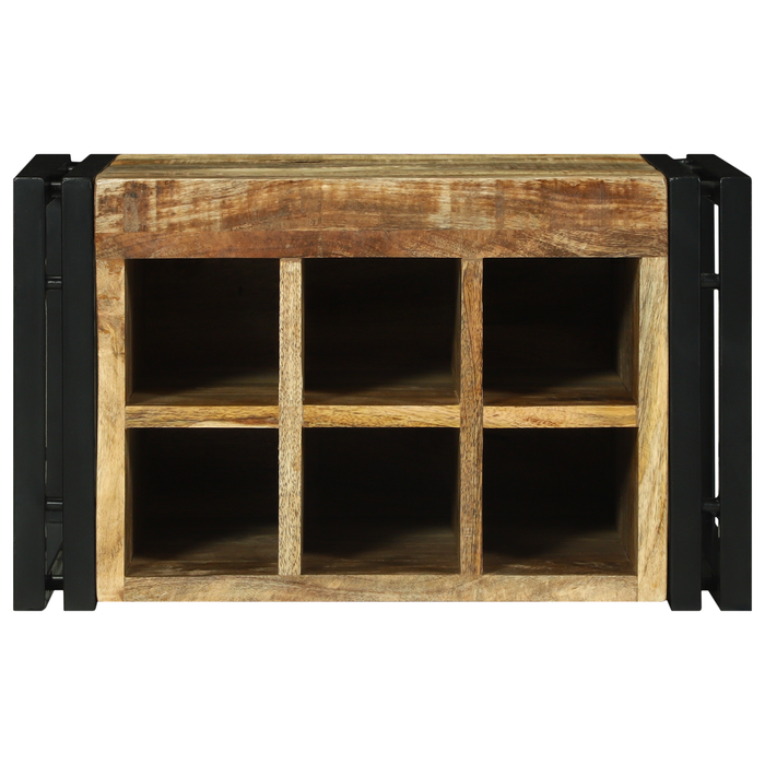 Stativ pentru vin 46x35x27.5 cm Lemn Solid de Mango Brut - WALTI WALTI