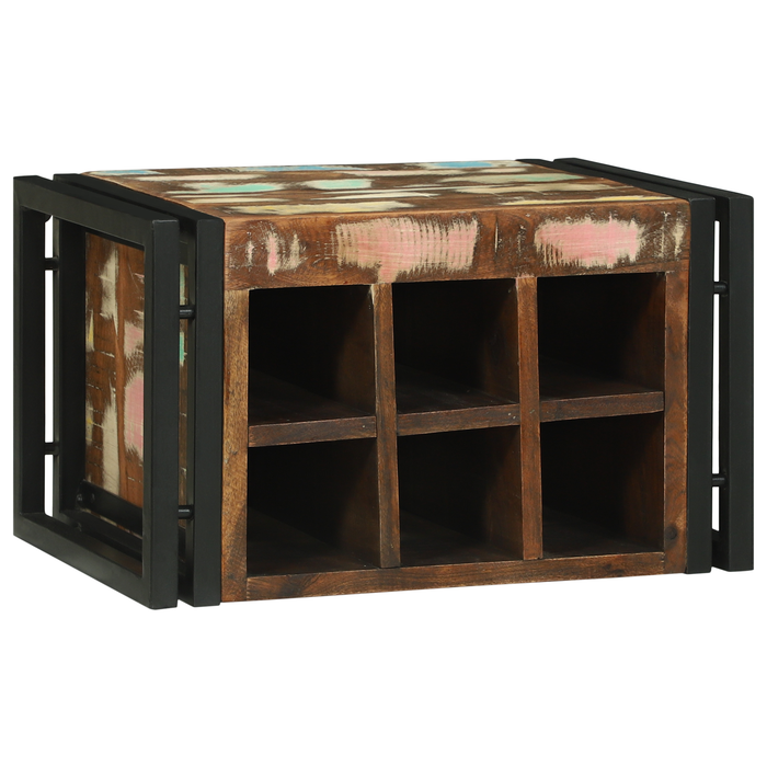 Raft vin 46x35x27.5 cm din lemn recuperat - WALTI WALTI