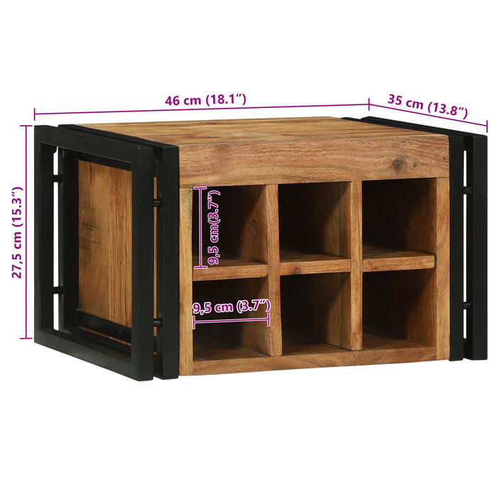 raft pentru vin 46x35x27.5 cm Lemn Solid din Acacia - WALTI WALTI