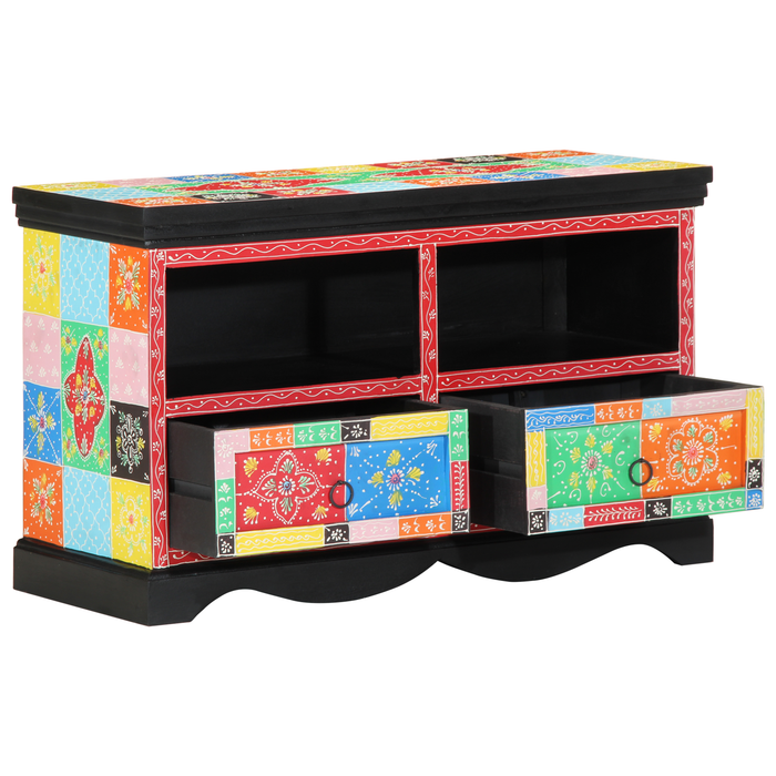 Dulap TV, multicolor, 80x35x50 cm, lemn masiv mango - WALTI WALTI