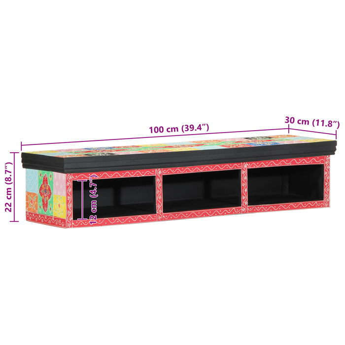 Dulap TV de perete, multicolor, 100x30x22 cm, lemn prelucrat - WALTI WALTI