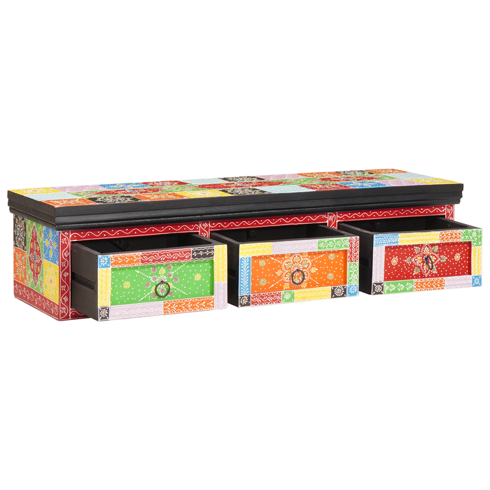 Cabinet TV montat pe perete 100x30x24 cm Lemn masiv Mango - WALTI WALTI