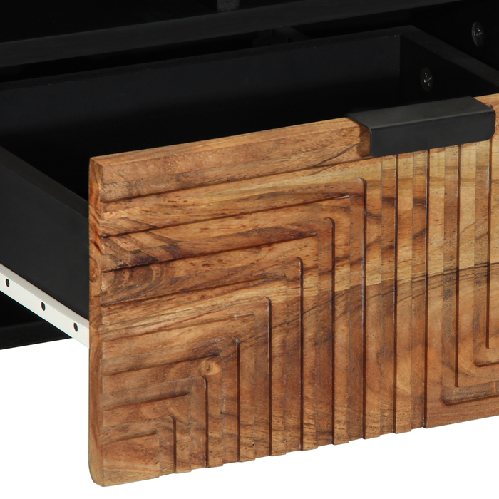 Dulap TV, 100x33,5x46 cm, lemn masiv acacia - WALTI WALTI