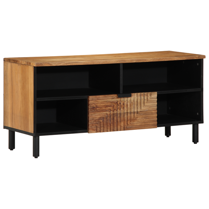 Dulap TV, 100x33,5x46 cm, lemn masiv acacia - WALTI WALTI