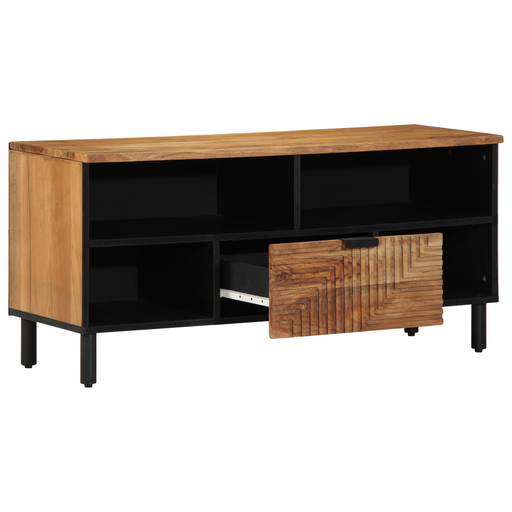 Dulap TV, 100x33,5x46 cm, lemn masiv acacia - WALTI WALTI