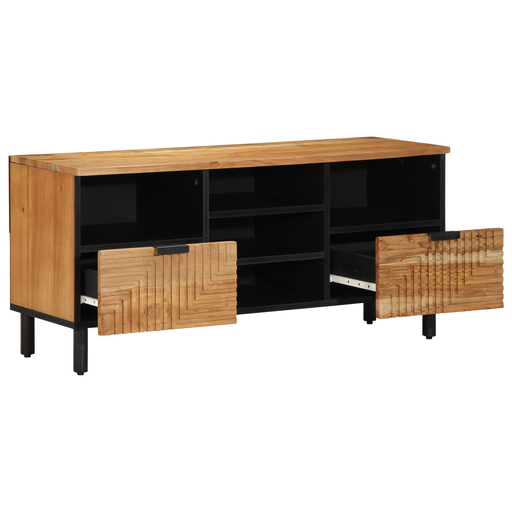 Dulap TV, 100x33,5x46 cm, lemn masiv acacia - WALTI WALTI
