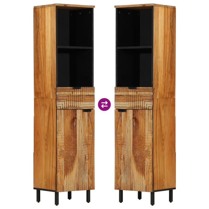 Cabinet de baie 38x33x160 cm Lemn masiv de acacia - WALTI WALTI