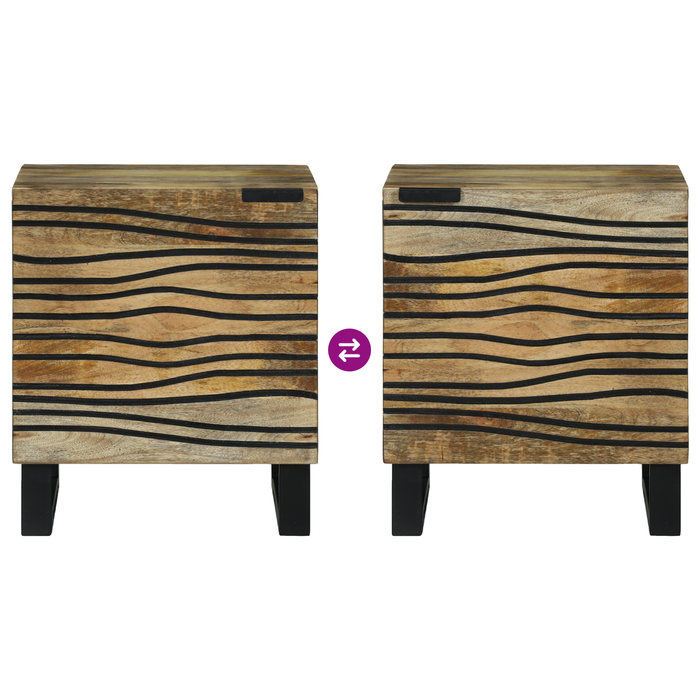 Noptieri 2 buc 40x33.5x46 cm Lemn masiv de mango - WALTI WALTI