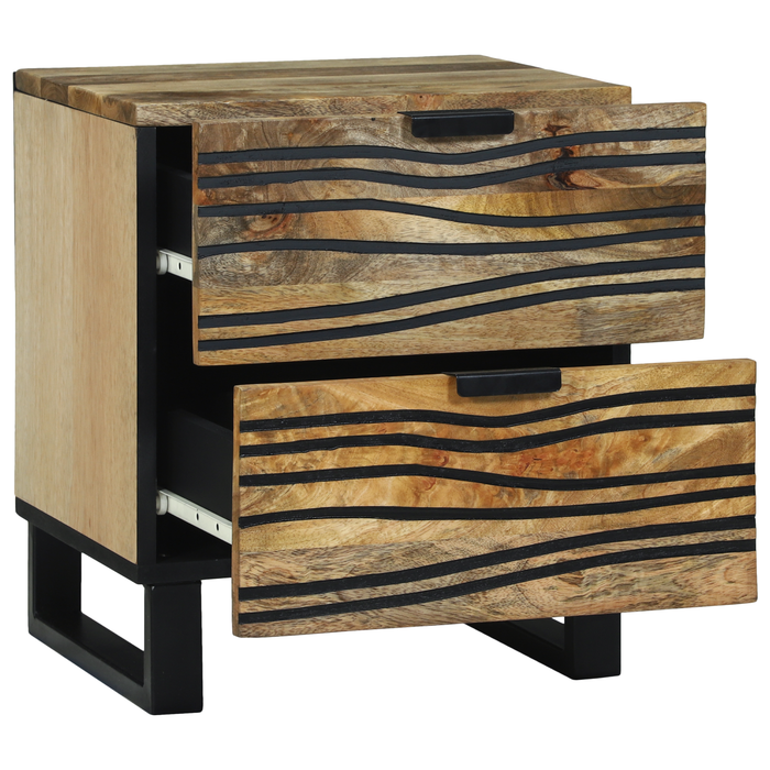 Cofere 2 buc 40x33.5x46 cm Lemn masiv de mango și lemn prelucrat - WALTI WALTI
