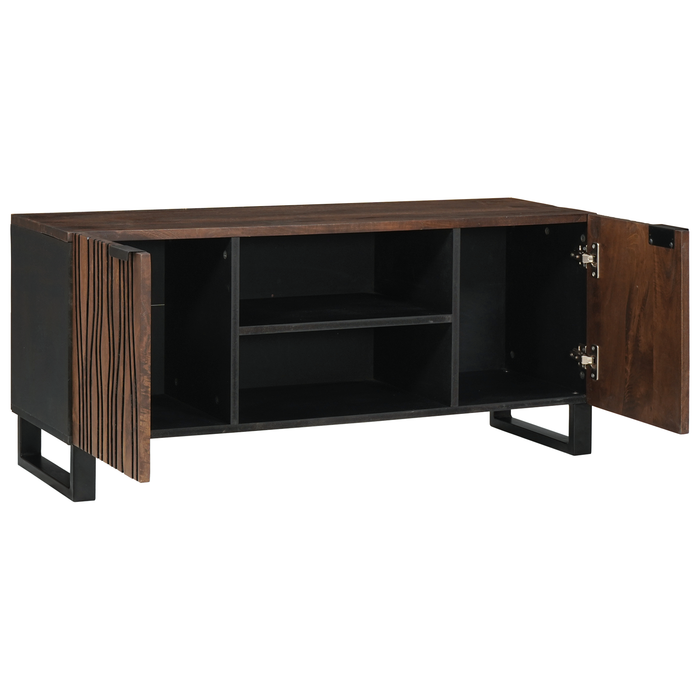 Dulap TV 105x33.5x46 cm Lemn masiv de nuc - WALTI WALTI