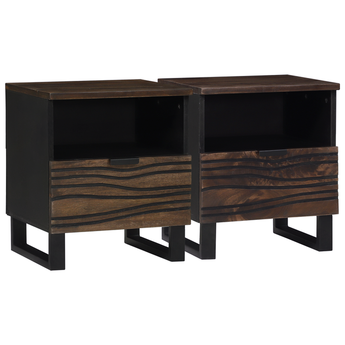 Mobilier noptieră 2 buc 40x33x46 cm Lemn solid de Nuc - WALTI WALTI