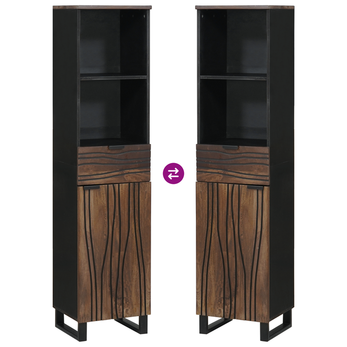 Seturi de mobilier pentru baie cu sertar cu raft Dungi Maro 38 x 33 x 160 cm - WALTI WALTI
